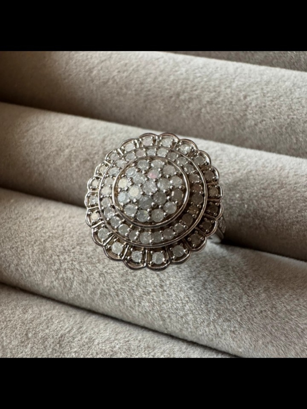 JTV Natural Cluster Diamond Ring - Elegant White 1.00 CTW Ring